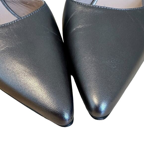 Manolo Blahnik Carolyne 70 Anthracite Slingback Pointed Toe Pump 37 - Picture 7 of 12